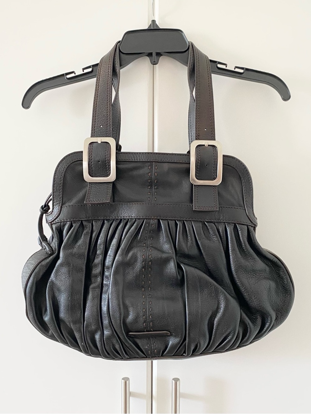 Cole Haan Pebbled Leather Ruched Shoulder Bag